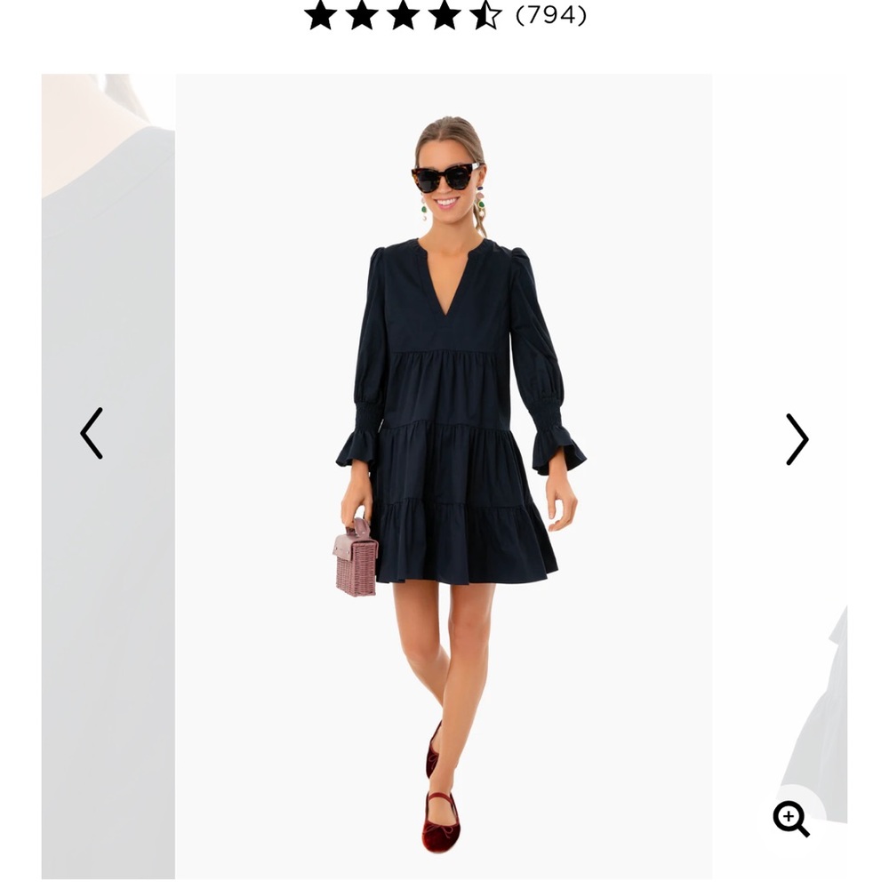BNWOT Pomander Place Navy Crepe Poplin Kenzo Dress Size L